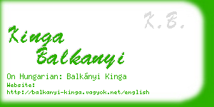 kinga balkanyi business card