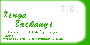 kinga balkanyi business card